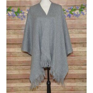 Vince Camuto Women's Gray Fringe Shawl One Size Layering Casual Warm Open Front